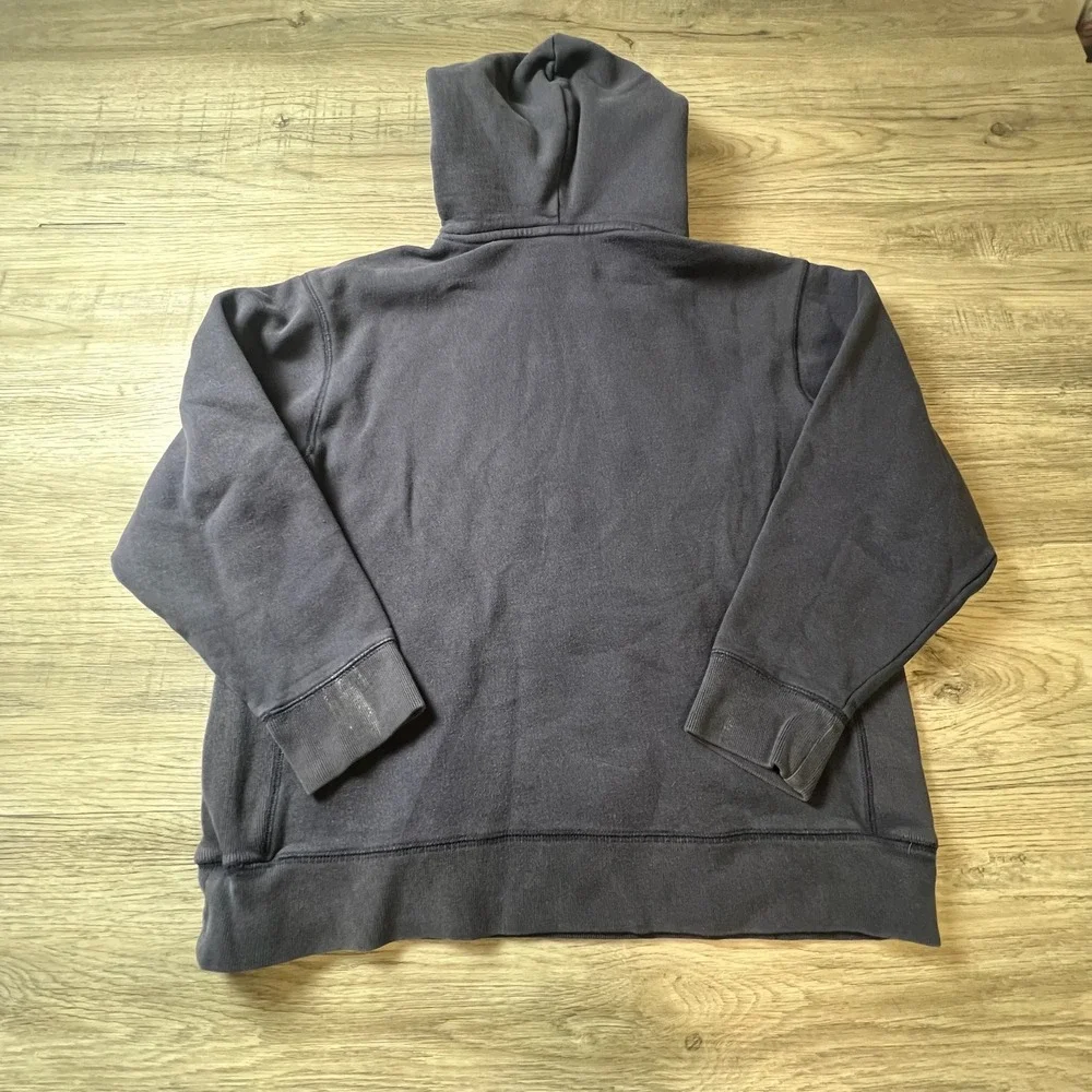 Gap Hoodie Kids XL 12 Navy Blue Yellow Logo Applique‎ Fleece Pullover Sweatshirt